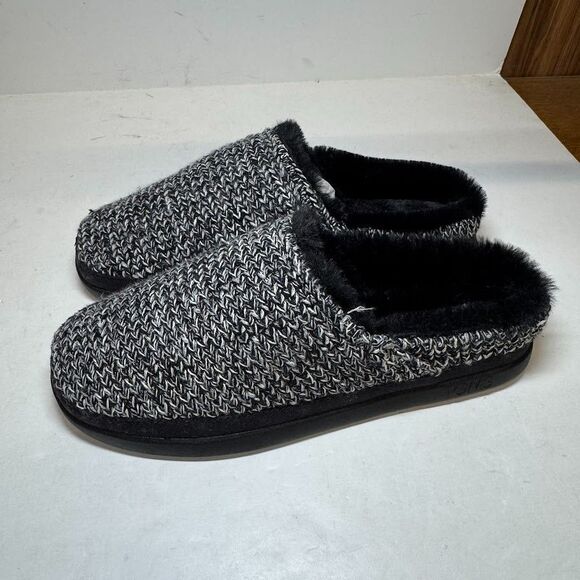 TOMS Womens 6.5 M Black Multi Cozy Sweater Faux Fur Lined Slide Slipper NIB JD0 - Picture 3 of 4